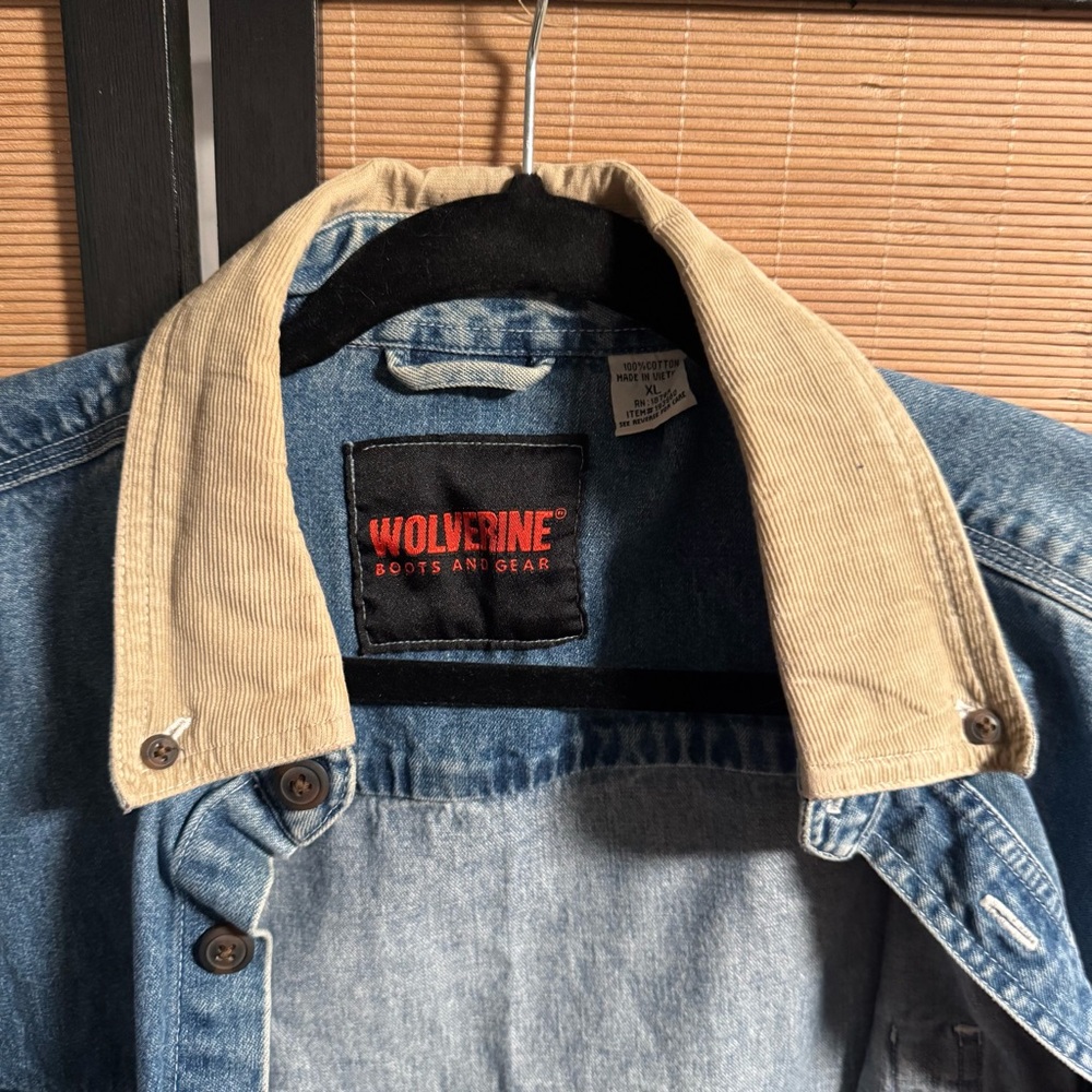 Wolverine Men Denim Shacket Work Jacket - image 2